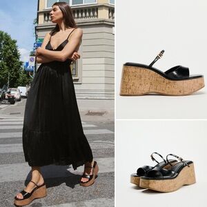Zara Chunky Wedge Sandals